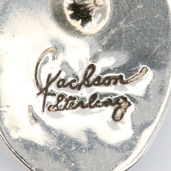 Vintage Tommy Jackson Navajo Sterling Silver Lapis Lazuli Post Earrings 1970s - Picture 4 of 5